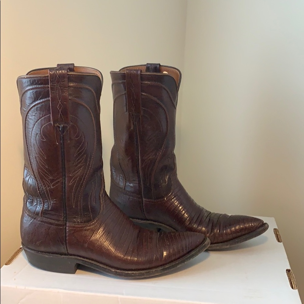 Lucchese Cowboy Boots Sport Rust Lizard